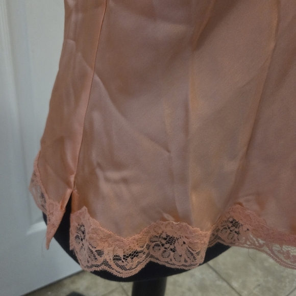 Sunny Taylor Apricot Silk Y2k Babydoll Camisole Tank Top with Lace. Size Large - Picture 9 of 9